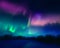 Mysterious northern polar lights phenomenon illustration