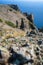 Mysterious part of majestic Karadag volcanic mountain range in Eastern Crimea, on a Black Sea shore