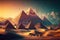 mysterious pyramids and ancient civilization , made with generative ai