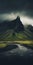 Mysterious Rainy Mountain Scene In Iceland: Nature-inspired Imagery