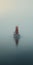 Mysterious Red Boat In Fog: A Captivating Artistic Composition