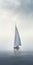 Mysterious Sailboat Lost In Fog: A Minimalistic Rendering