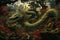 Mysterious Samurai serpent snake forest. Generate Ai