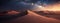 a mysterious, serene desert landscape under the stars, enclosed within a black gift box, where high-resolution