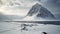 Mysterious Snowcovered Mountain In Arctic Research Region