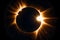 Mysterious solar eclipse against dark sky