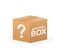 Mystery box. Packaging for concept design. Surprise present. Package design. Help symbol. Question mark icon. Vector stock