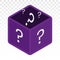 Mystery box or random loot box and gift box with line art vector icon for games and apps