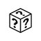 Mystery contest box, lucky prize present surprise secret. Mystery box gift question icon