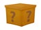 Mystery contest cardboard box. Mystery box gift question icon.