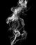 Mystery dense smoke over black background, abstract photo