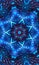 Mystic background celtic knot shape, blue magic sign Vertical image