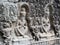 Mystic bas-relief on the walls of Cambodian ancient city Ankgor Wat