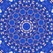 Mystic blue cornflower in circle floral kaleidoscope style