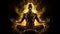 Mystic Fire Yogi in Dark Golden Ambiance (AI Generated)