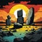 Mystic Monoliths - Giant stones defying gravity, casting magical shadows