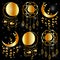 Mystic moon Decorative dream catchers in gold