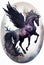 Mystic pegasus sticker. AI Generated