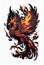 Mystic phoenix sticker. AI Generated