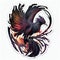 Mystic phoenix sticker. AI Generated