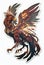 Mystic phoenix sticker. AI Generated