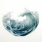 Mystic Symbolism: Hyper-realistic Wave Breaking On White Background