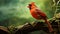 Mystic Symbolism: Powerful Imagery Of A Red Cardinal On A Wood Branch