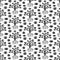 Mystic trees surreal hand drawn seamless pattern black white eyes