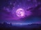 Mystic Violet Moon: Night Sky Brilliance