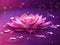 Mystic Waters: Lotus Blossoms in Ethereal Pink and Light Purple Glow