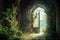 Mystical archway in an enchanted garden setting