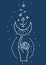 Mystical astrological vector illustration. Magic symbols. Zodiac. Astronomy. Line art illustration