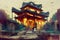 Mystical Beautiful Ancient Asian Temple