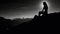 Mystical Beauty Unveiled: The Enchanting Silhouette of a Girl in the Majestic Mountains