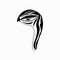 Mystical bird s head.Talisman. Witchcraft, a witch s tool. Isolated vector drawing of a bird icon.Simple illustration