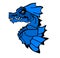 Mystical Blue Dragon on a white or transparent background