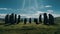 Mystical Celtic Art: Spiritual Figures Amidst Enigmatic Stone Monoliths