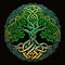 Mystical celtic tree of life in enchanting emerald hues, Generative AI