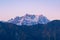 Mystical Chaukhamba peaks of Garhwal Himalayas during sunset from Tungnath Chandrashilla trail.