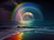 Mystical Convergence: Captivating Rainbow in the Moon on the Sea Photography for Ethereal Beauty