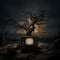 Mystical Convergence: Vintage TV and Ancient Tree Beneath the Moon