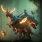 Mystical creature, fairy tale forest, digital illustration