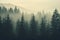 Mystical Dawn: Foggy Forest Landscape Captured in Hipster Style