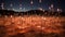 Mystical Desert Night: Roman Candles Illuminate the Arid Landscape