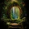 Mystical Doorway in Lush Forest