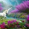 A mystical dragonfly with the body of a unicorn, darting through a magical garden filled with blooming flowers5, Generative AI