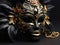 Mystical Elegance of black and gold mask. Generative  AI