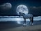 Mystical Equine: Stunning Horse on the Beach under the Moon