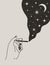Mystical Female Hand holding cigarette with Moon and Stars in Trendy Boho Style. Vector ilustration