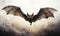 Mystical Flight: Stunning Snapshot of a Bat Soaring with Wings Wide Open